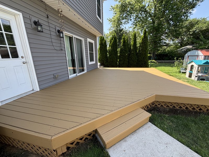 Gold stained deck in Metro Detroit