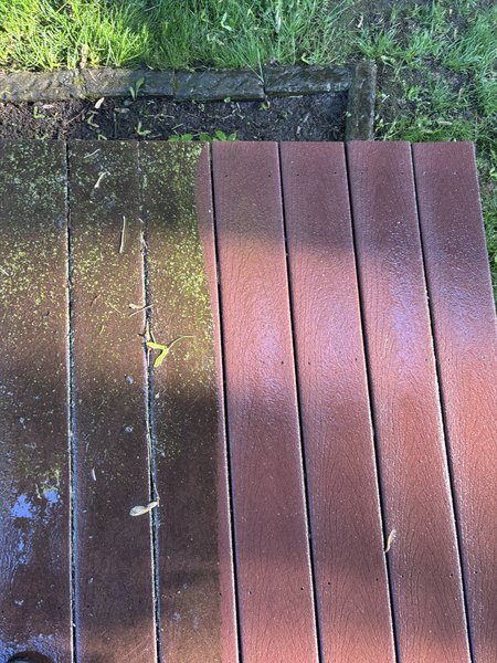 Deck half cleaned