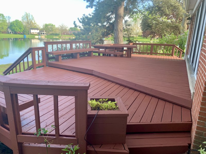Lakefront deck painting