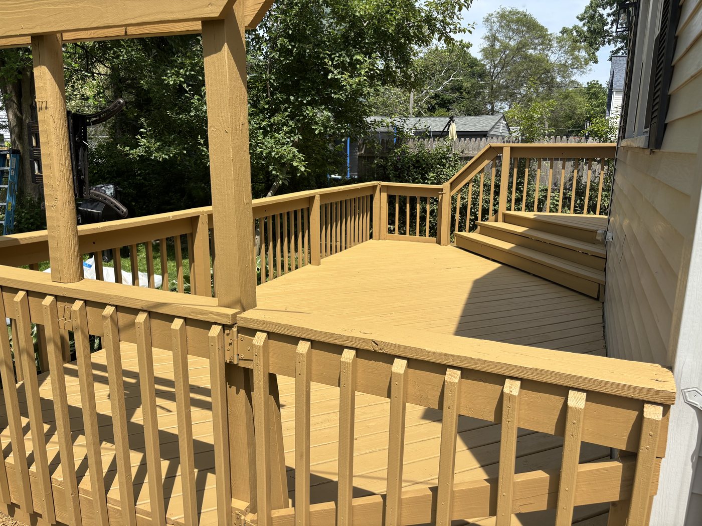 Deck staining before and after