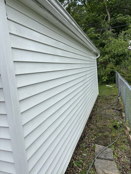 House siding after soft wash - clean