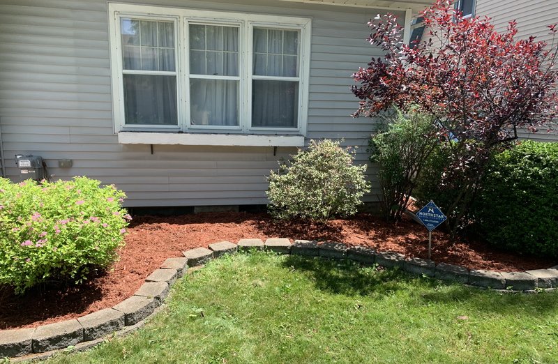 Fresh mulch and landscaping