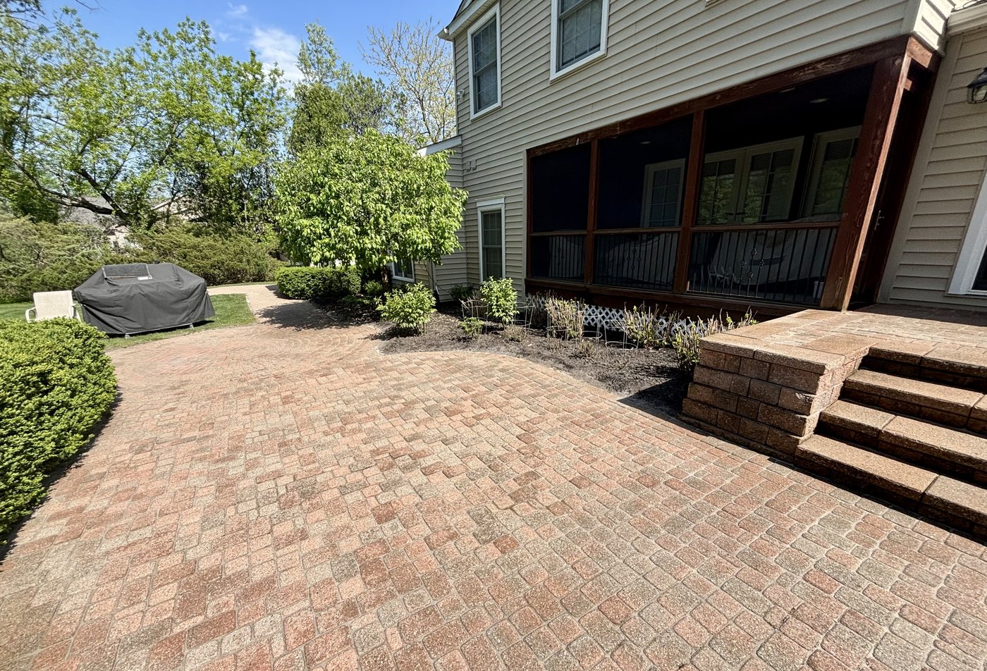 Backyard paver patio restoration